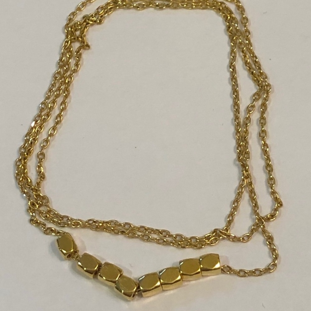 NEW Dainty bead everyday wear gold necklace beach